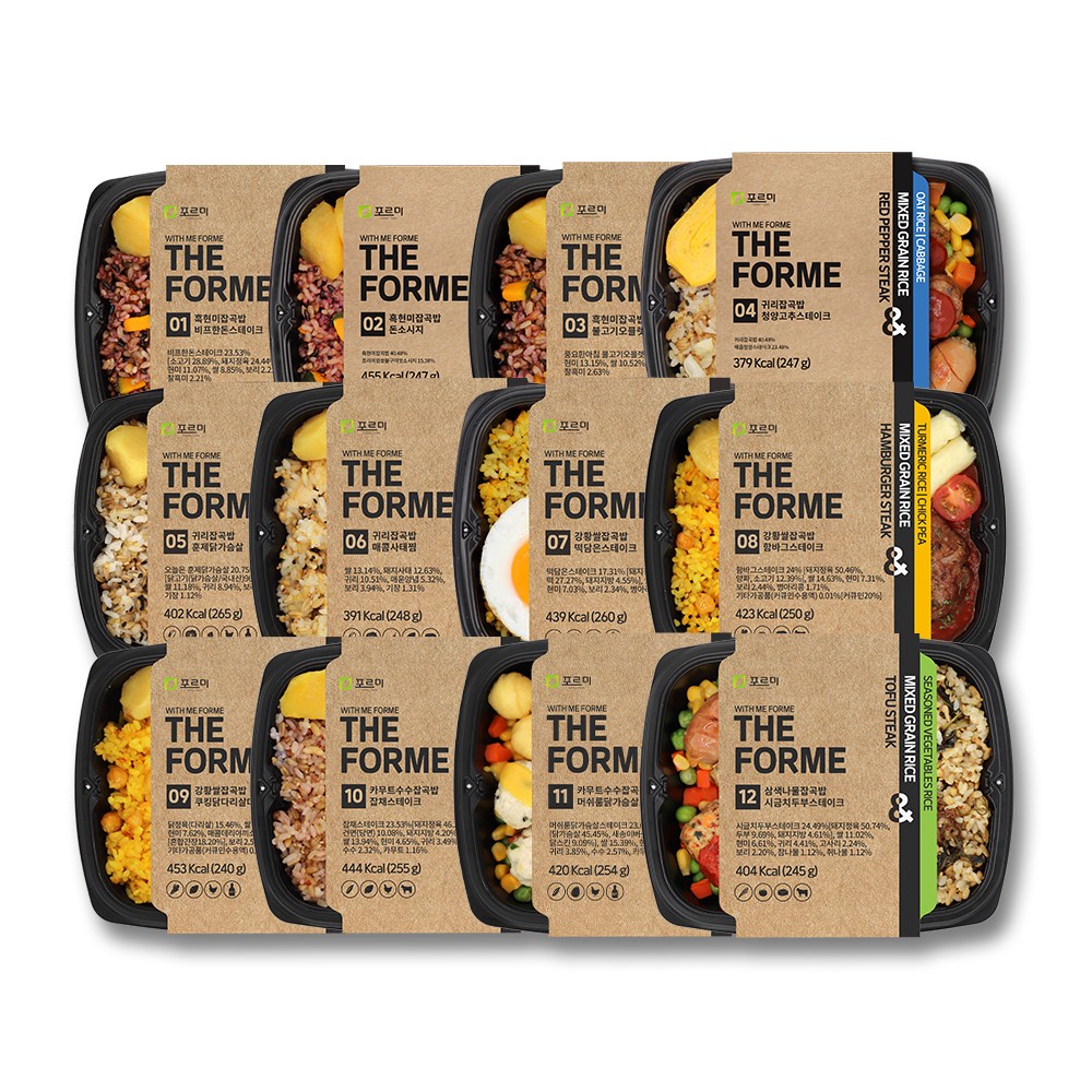 더포르미 시즌2 12종 세트 맛있는 영양잡곡밥 간편 직장인 점심 냉동 한끼 도시락, 240g, 12개 47,320원