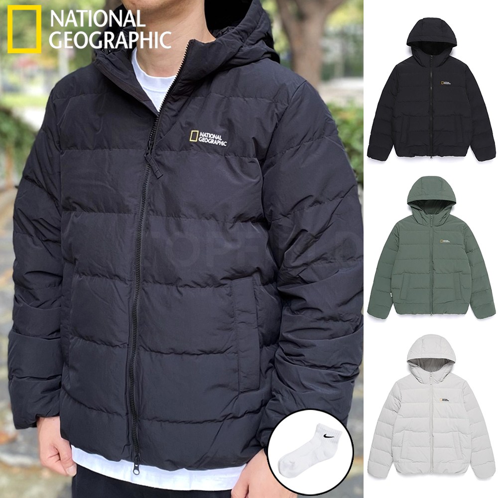 내셔널지오그래픽 경량 패딩 후드 덕다운 25FW신상 숏패딩 남녀공용 + 양말증정 198,800원