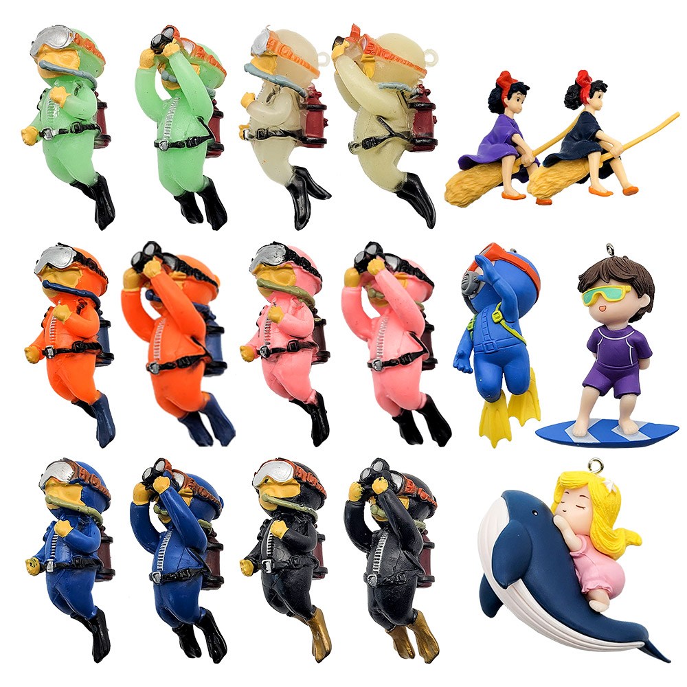 둥둥떠다니는 다이버 수영하는 잠수부 피규어 어항 장식 스쿠버 미니어처 1,500원