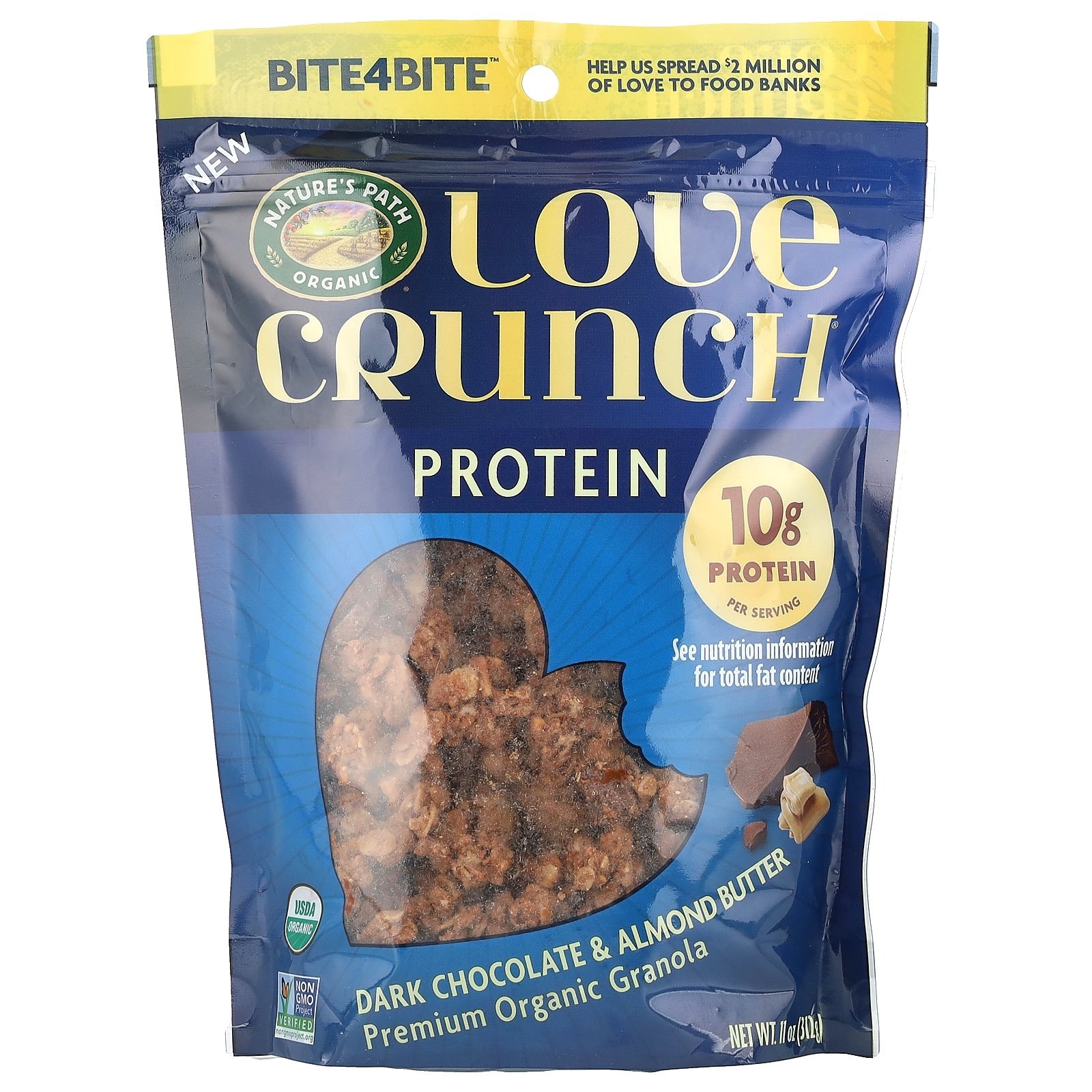 Nature's Path, Love Crunch®, 단백질, 프리미엄 유기농 그래놀라, 다크 초콜릿 및 아몬드 버터, 312g(11oz) Path (네이처스 패스) 23,250원