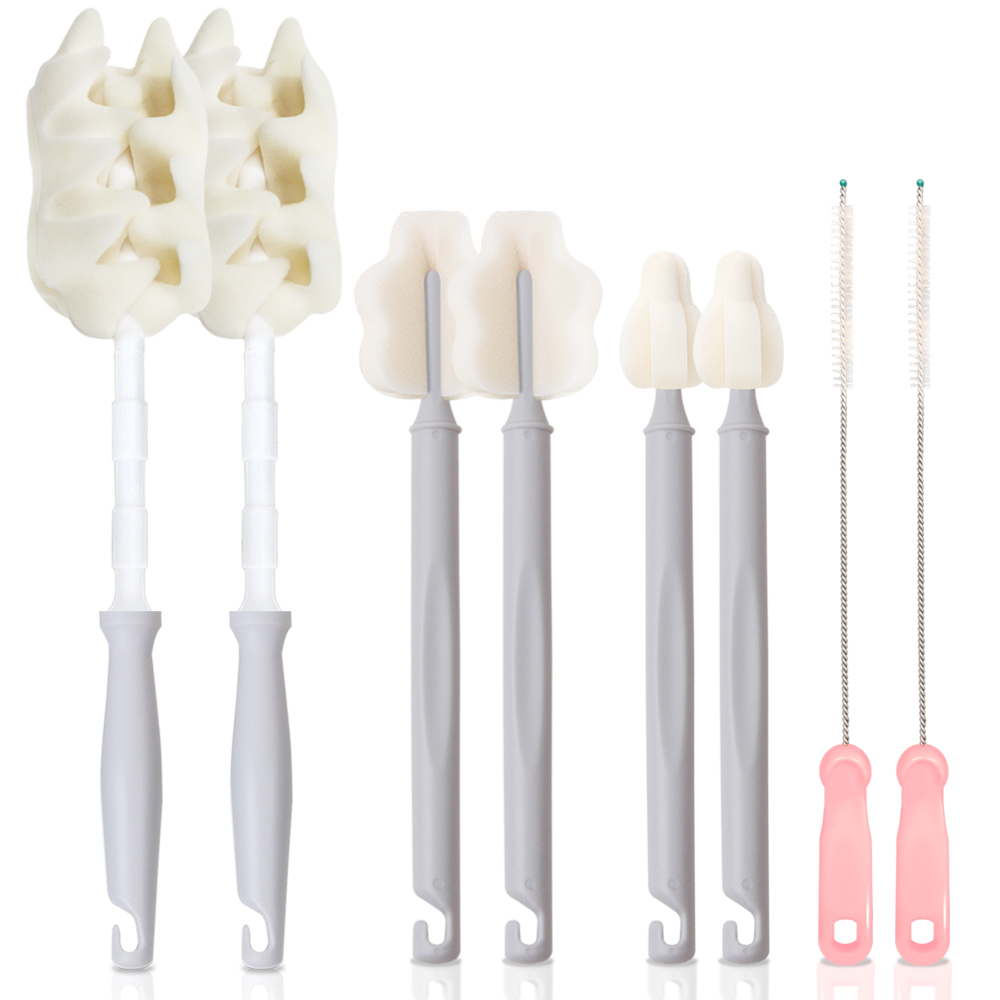 하이비 프리미엄 젖병 젖꼭지 세척솔 몽글이 프리미엄 일자형 솔 + 롱 와이드 솔 + 롱 미니 솔 + 빨대브러쉬, 라이트그레이(롱 미니 솔), 랜덤발송(빨대브러쉬), 2세트 20,100원