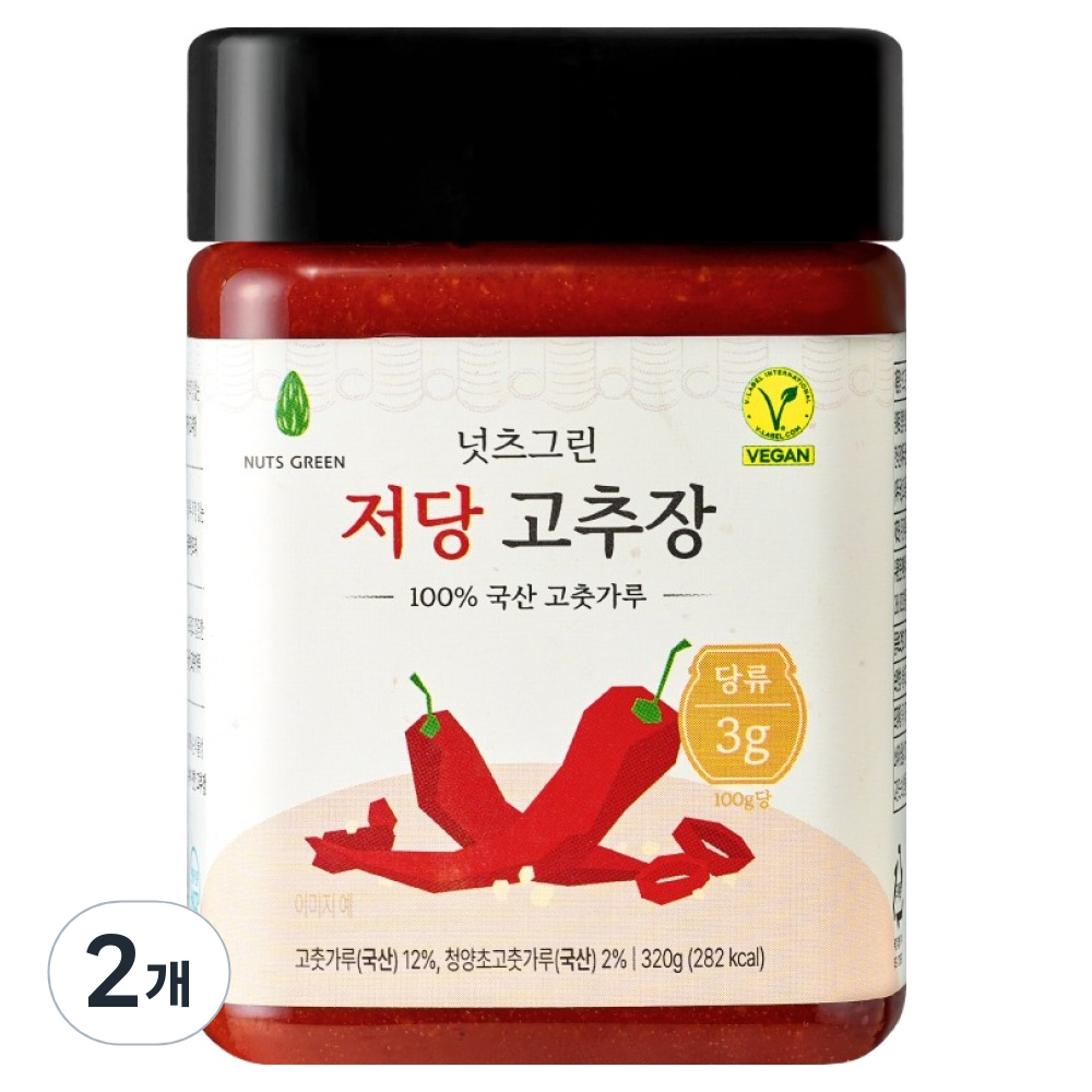 넛츠그린 저당 고추장, 2개, 320g 20,600원