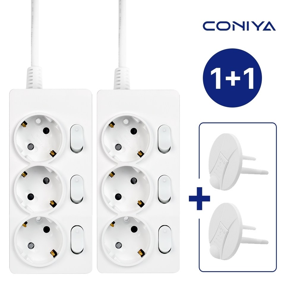 코니야 국산 멀티탭 고용량 1+1 개별 스위치 멀티콘센트 3구 1.5m~4.5m 19,800원