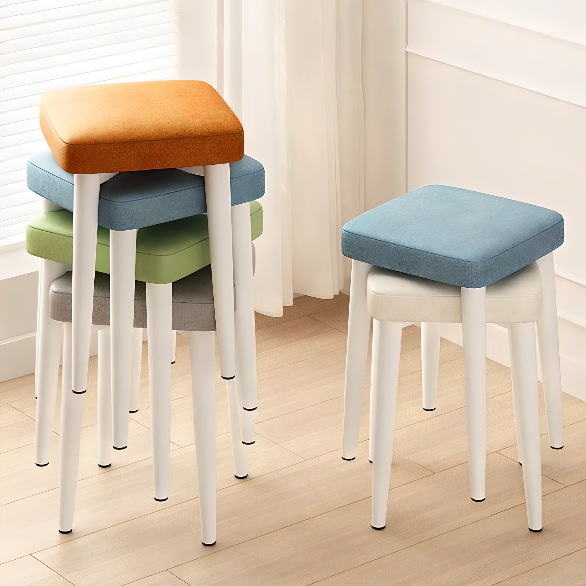 적층형 스퀘어 컬러스툴 화장대 간이 보조 의자 스툴, 딥그린 26,900원