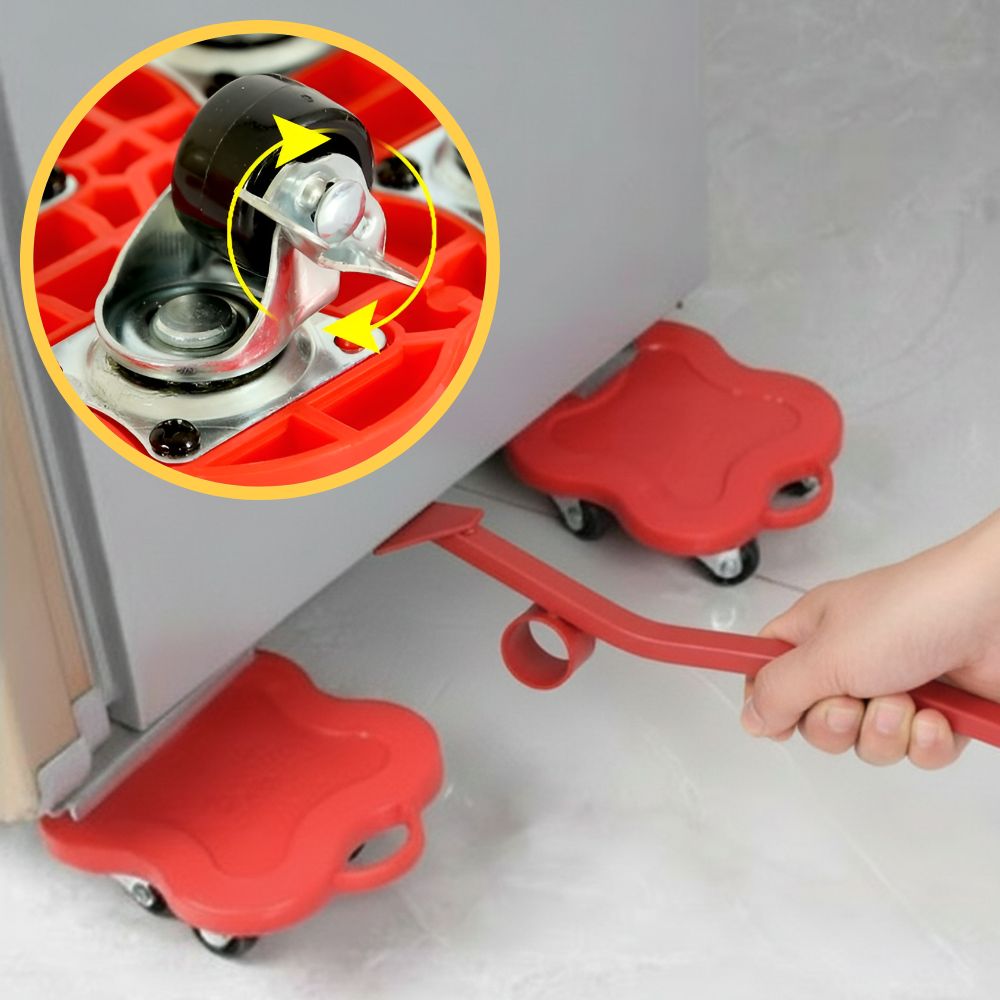 마켓리브 브레이크 360도회전 무거운 가구 지렛대 옮기기, 5피스 브레이크세트 레드블랙 22,900원