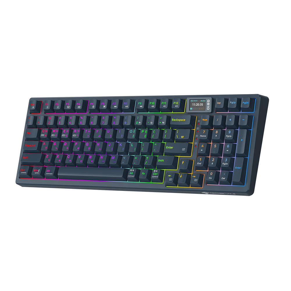 지데빌 트리플 모드 유무선 핫스왑 LCD 기계식 키보드, 다크 그레이, 갈축 82,970원