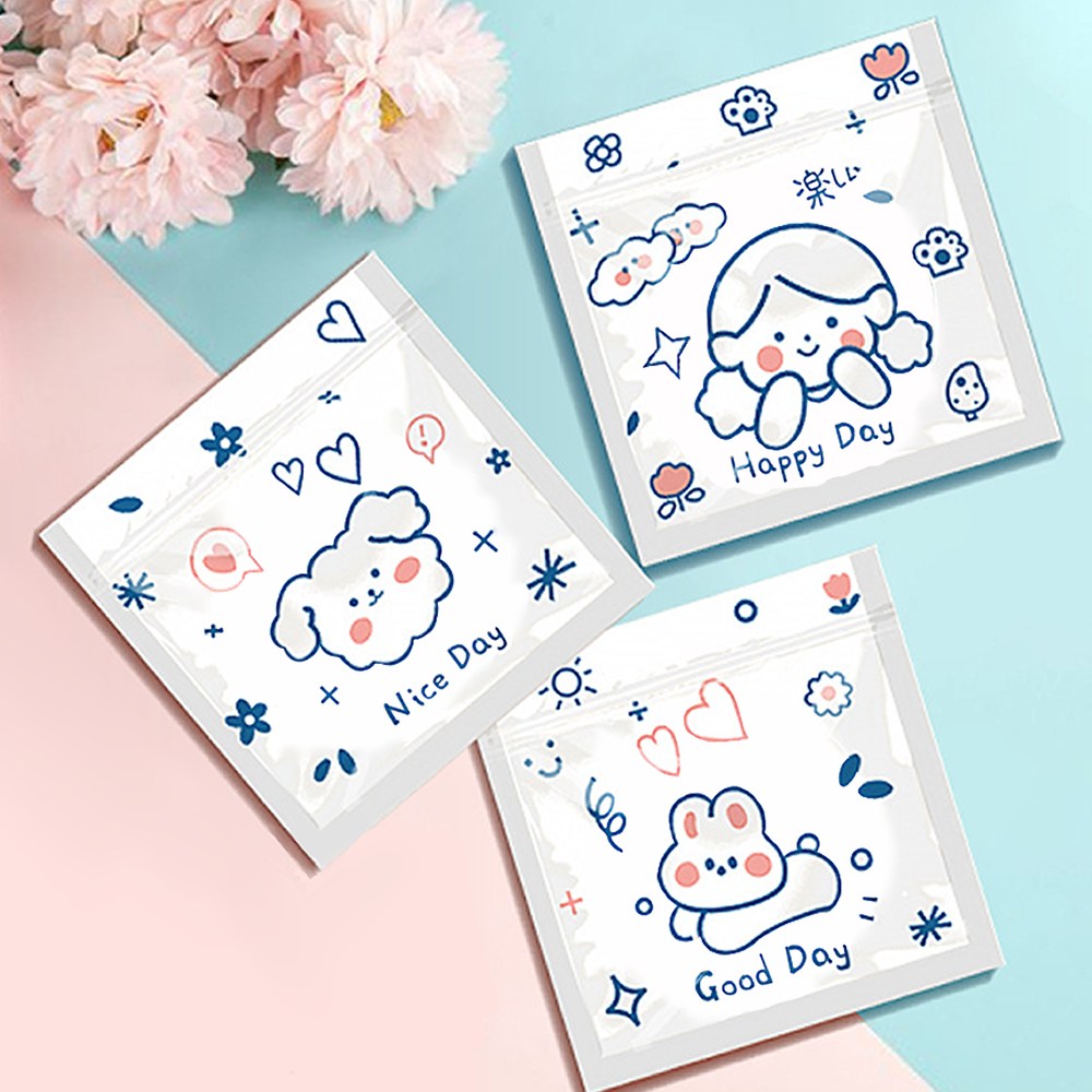 리리월드 귀여운 구디백 예쁜 지퍼백 어린이집 선물 포장 봉투 48P, 48장, 02.나이스굿해피(13.5x13.5cm) 7,900원