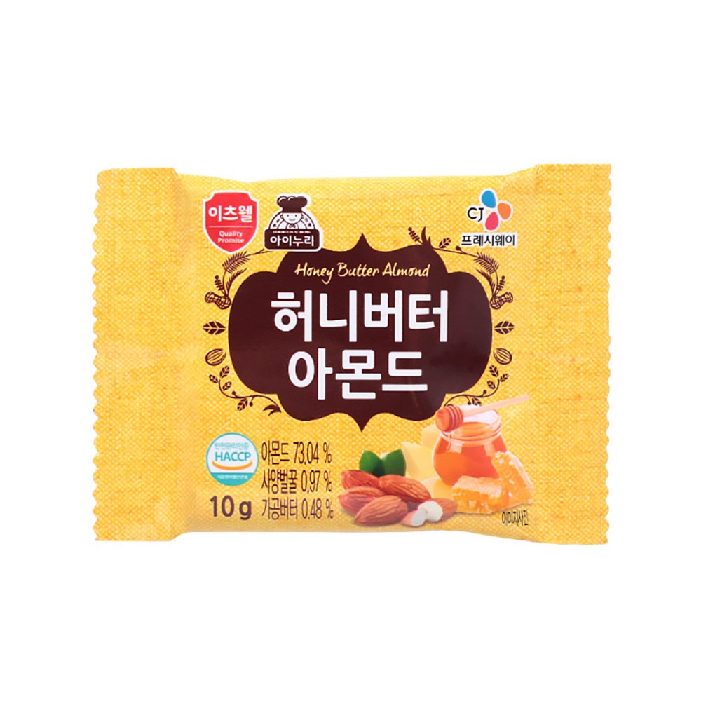CJ제일제당 아이누리 허니버터 아몬드 (10g x 40입), 5개 74,400원