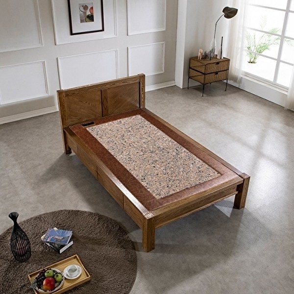 [와이드서랍 2개, 좌우 위치 변경 가능] 구들장 모던S 서랍형 싱글 홍맥반석 돌침대 470,400원