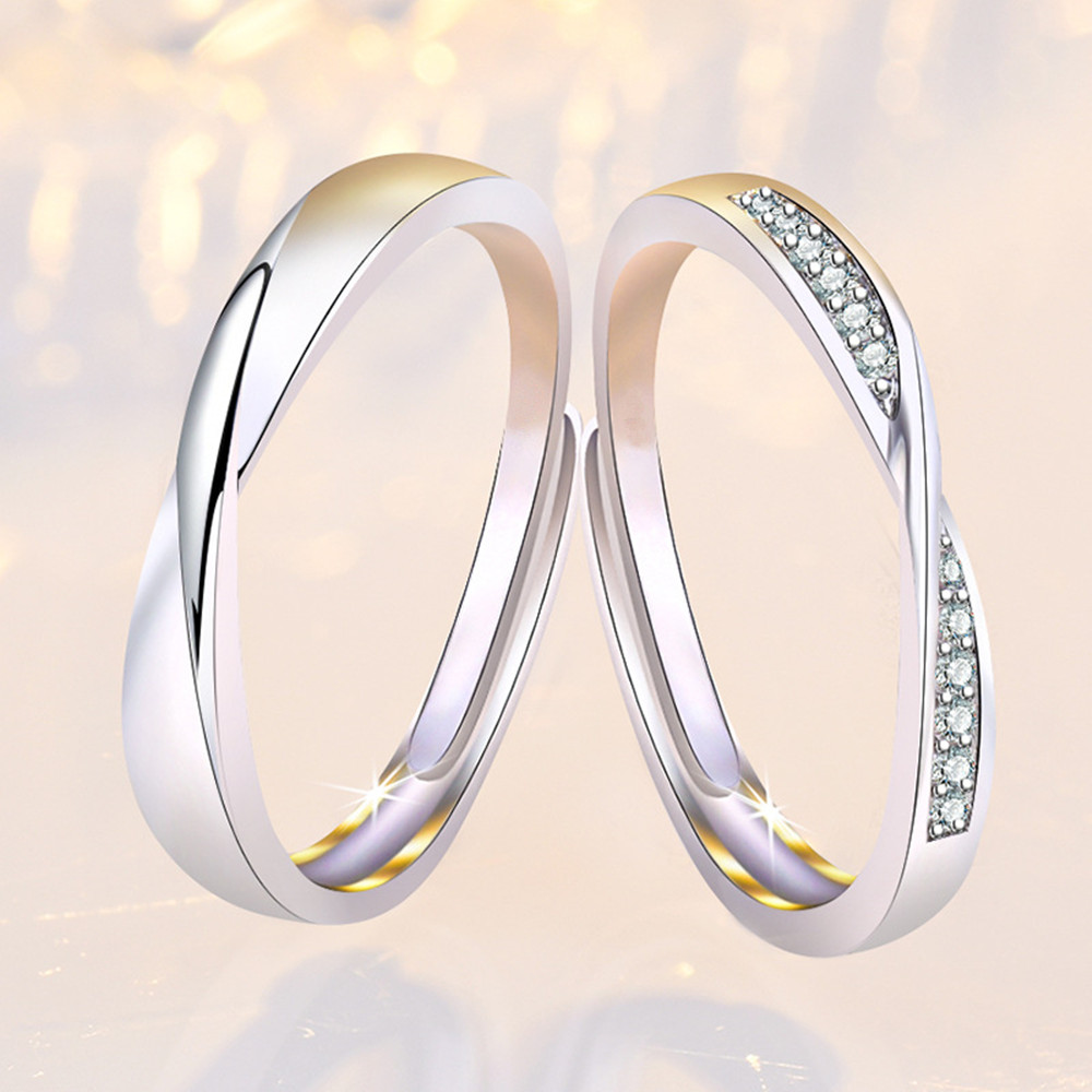 홍언목요 남자 여자 심플 커플 세트 비틀림무늬 커플링 오픈링 조절형반지 기념일선물 9,800원