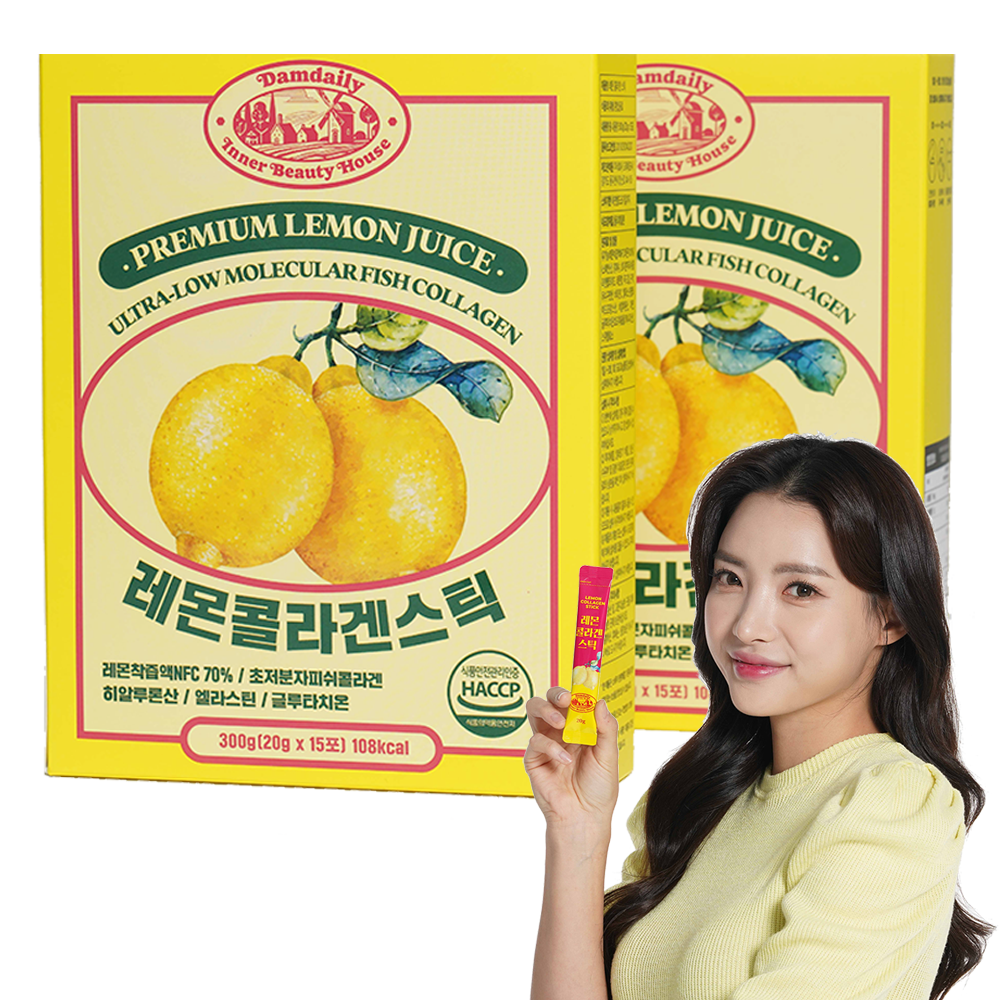 담데일리 레몬 콜라겐 젤리 스틱 저분자 콜라겐 당제로 저칼로리 49,000원