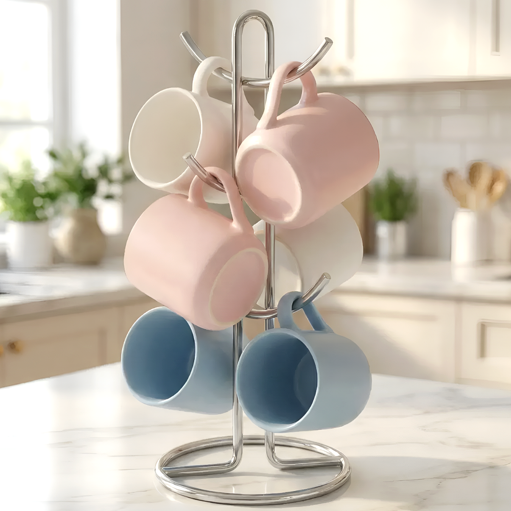 윤베라 주방 올스텐 머그컵 컵걸이 컵거치대, 1개, 실버 17,000원