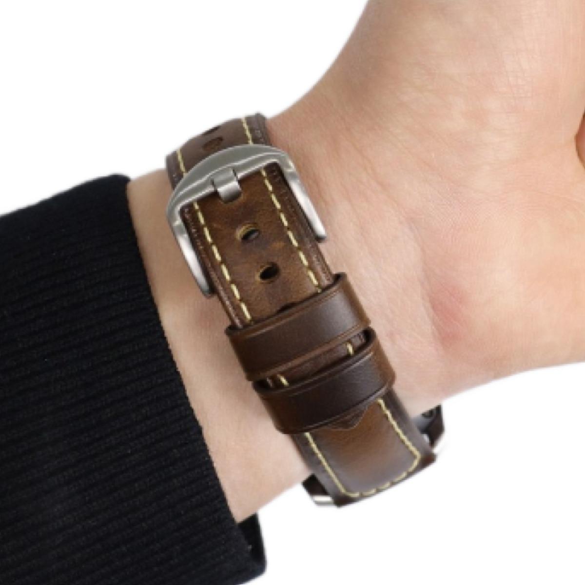 오르몽트 수제 가죽 스트랩 소가죽 통가죽시계줄 18mm 20mm 22mm 스트랩 갤럭시워치밴드, 다크브라운 19,800원