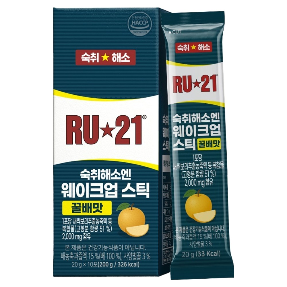 알유21 숙취해소엔 웨이크업스틱 꿀배맛, 10개, 20g 18,900원