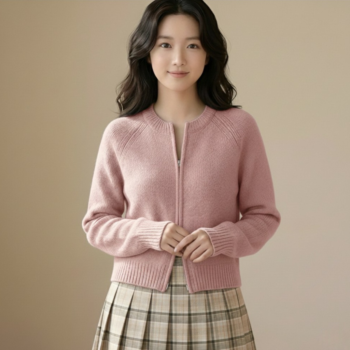 후노우즈 여성 투웨이 지퍼 니트 가디건 크롭 집업 5컬러 25,500원