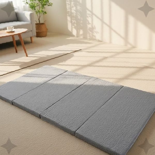 사단접이매트 회색직물 거실바닥 휴식공간 폴딩형 쿠션깔개 실내용 수면보조 간이침구 112,390원
