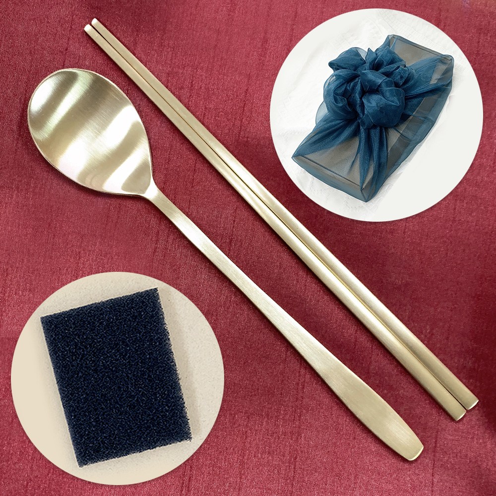 놋반 안성방짜유기 1인수저+보자기선물포장+유기수세미 22,900원