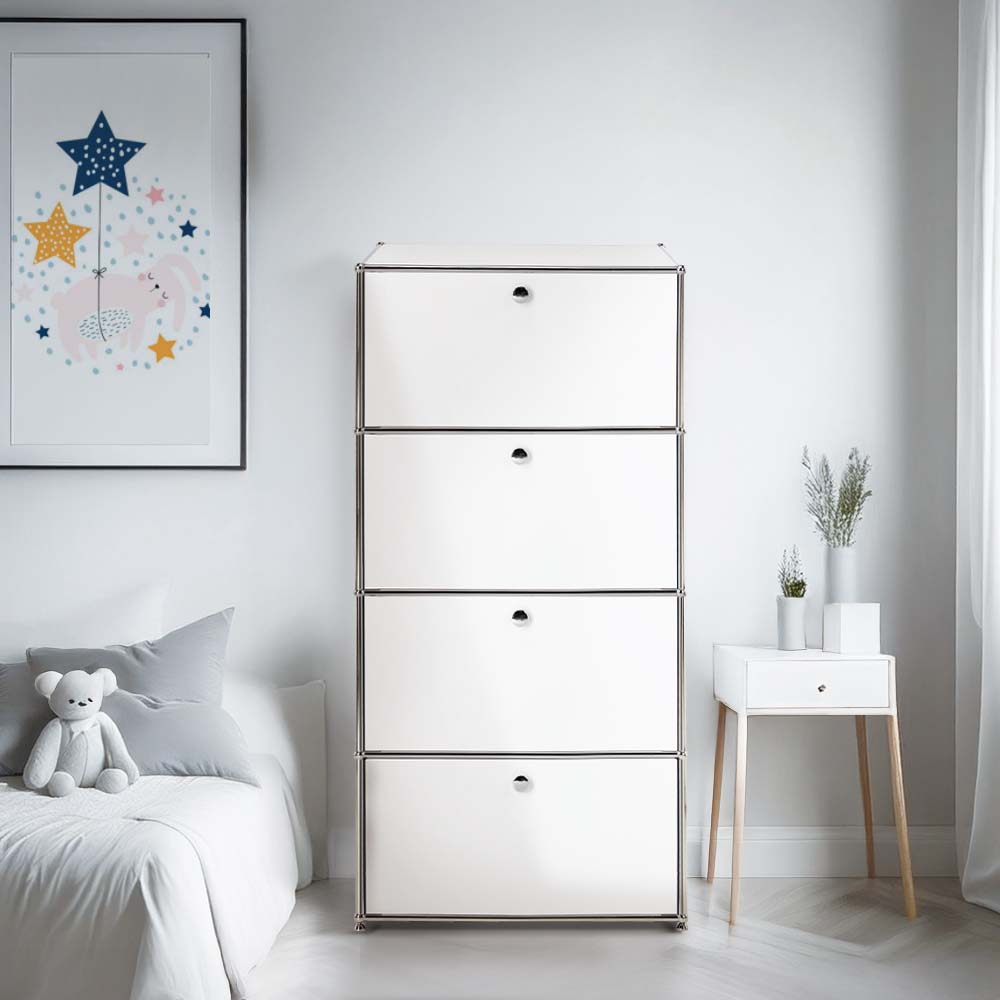 이가페 미드센츄리 모듈가구 모노 1 x 4 베이직 수납장 본품 방문설치, 화이트 888,000원