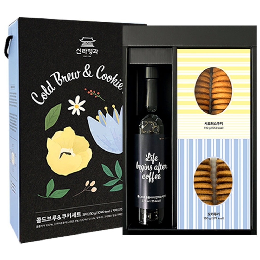 신라명과 콜드브루 쿠키세트, 1개, 콜드브루375ml+모카쿠키120g+시트러스 쿠키110g 23,900원