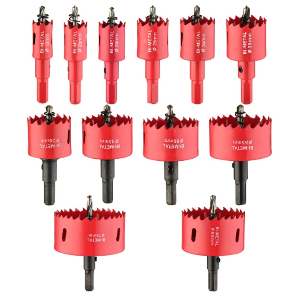 12PC 바이메탈 홀쏘세트 홀커터 18-75mm, 12개 23,700원
