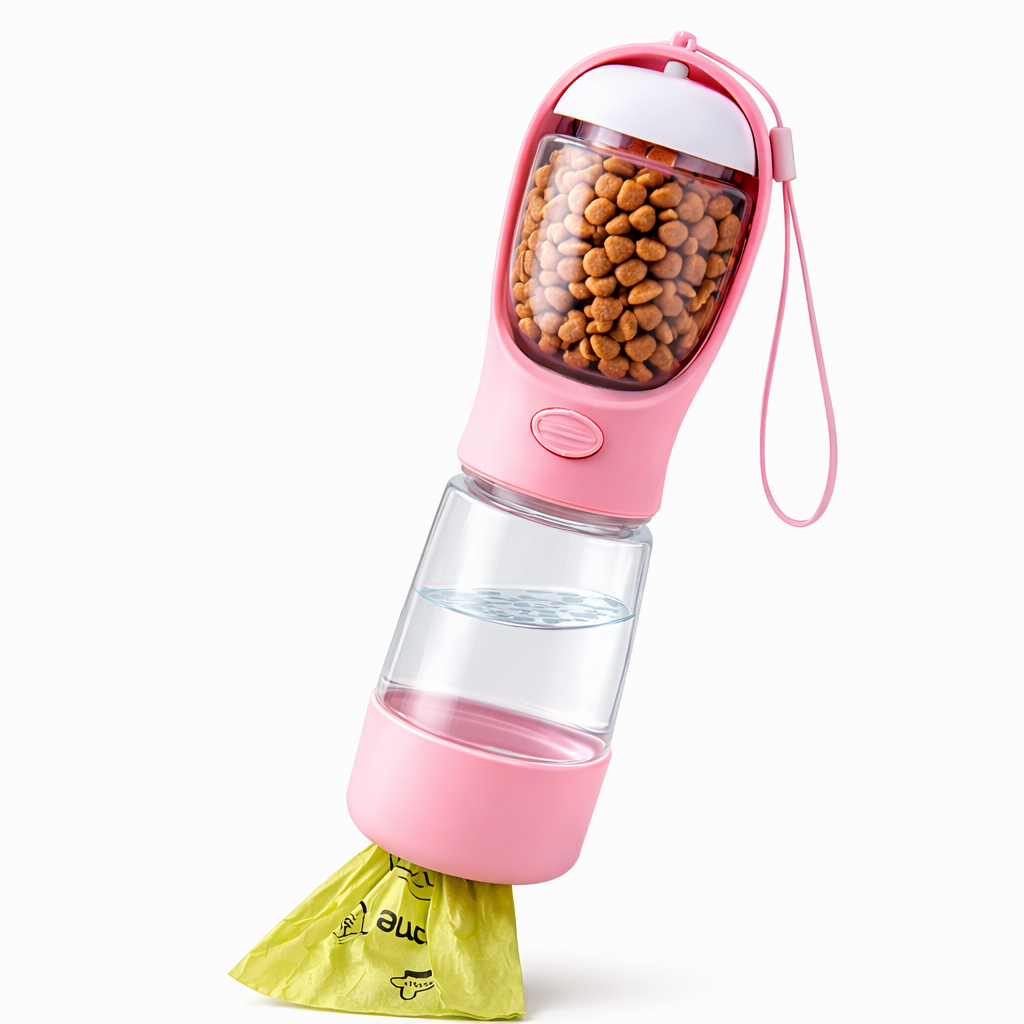 쿠비안 4in1 강아지 산책용 물통, 1개, 핑크 20,000원