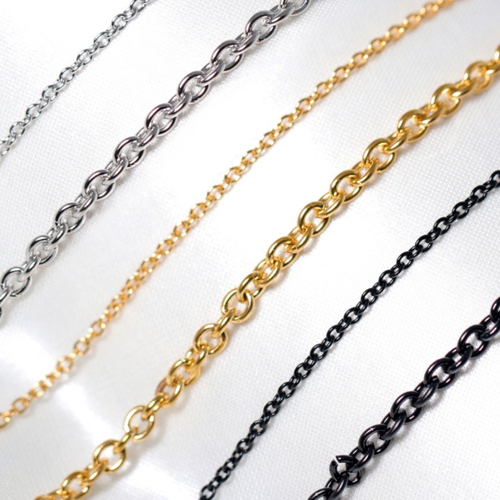 VARAM 써지컬스틸 2mm 4mm동글 심플 체인 실버 골드 블랙 목걸이 12,900원