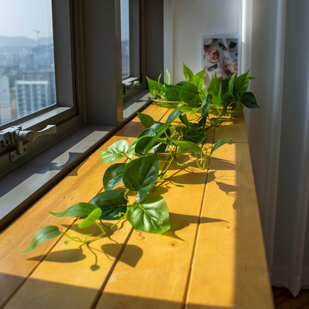 엘스토리 리얼한 그린 스킨답서스 긴 넝쿨 벽장식 조화, 1개, 초록 23,500원