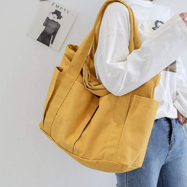 빅사이즈 캔버스 가방 넉넉한 가벼운 대용량 포켓 숄더백 학생 에코백 튼튼한 데일리 기저귀 무지 토트 38,960원