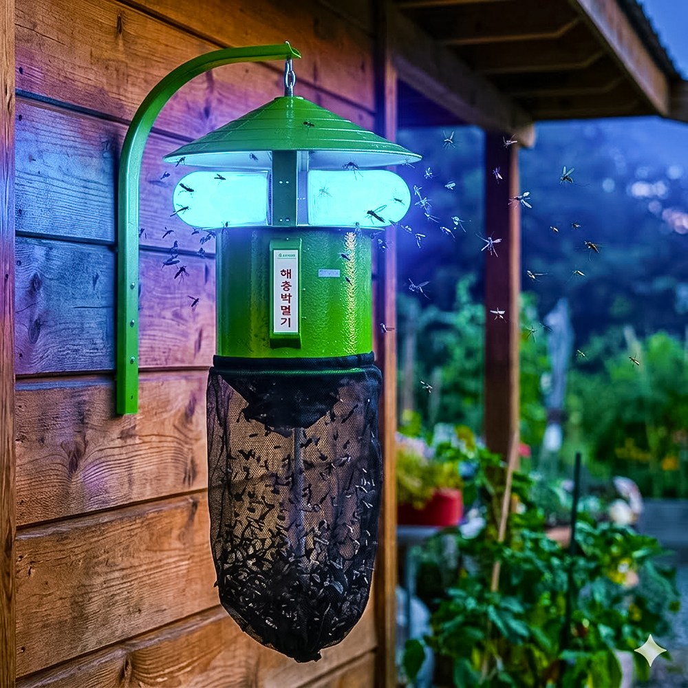 대형 업소용 포충기 삼파장 LED 모기 해충퇴치기, 농장 축사 캠핑장 펜션용, 300평 248,000원