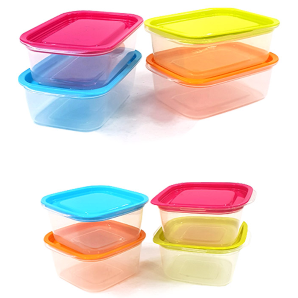 이노마타 일본 파스텔 칼라 반찬통 직사각 원형 세트(4개입) 밀폐용기 보관용기 세트, 1개, 직사각세트 950ml 12,000원