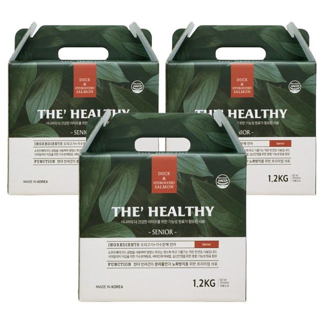 더헬씨 시니어 노령견 가수분해 소프트 사료 1.2kg x 3개 반건조사료, 1.2kg, 3개, 가수분해연어 43,900원