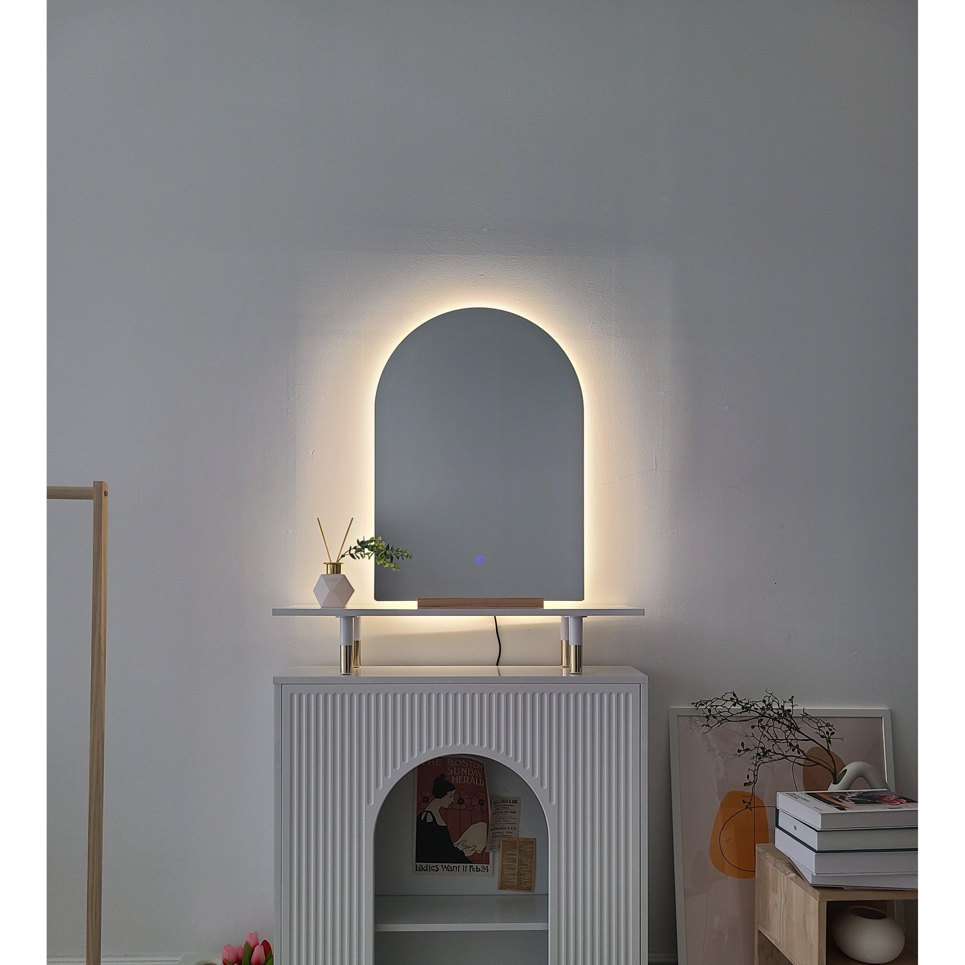 KC인증 터치형 3색변환 LED 아치벽 간접등 벽걸이 인테리어 탁상 화장대 조명거울 86,000원