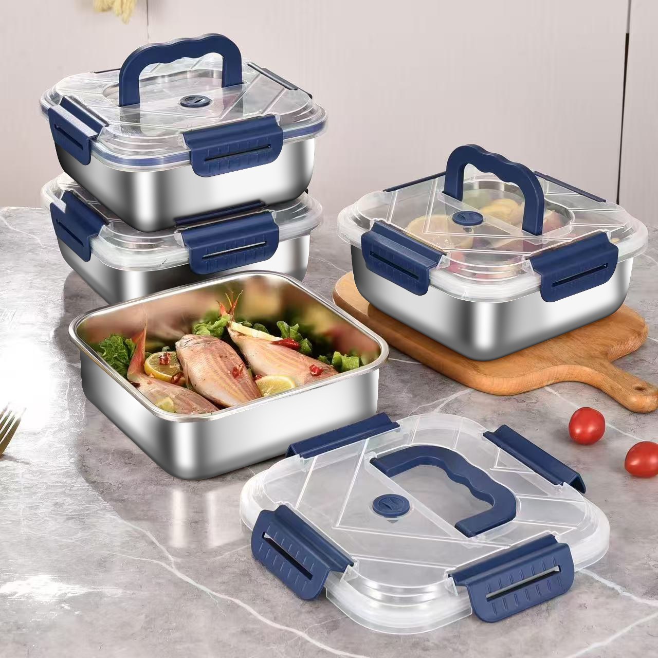 진공스텐 밀폐용기 반찬통 4종 세트, 2000ml*4, 1세트 39,800원