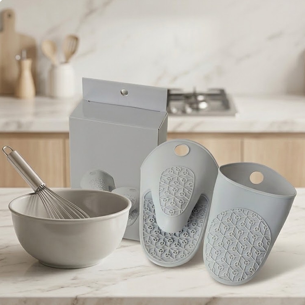 (주)에이스샵 실리콘 내열장갑 2개입 주방 실리콘 냄비 손잡이, 그레이, 1개, 현재가 7,900원