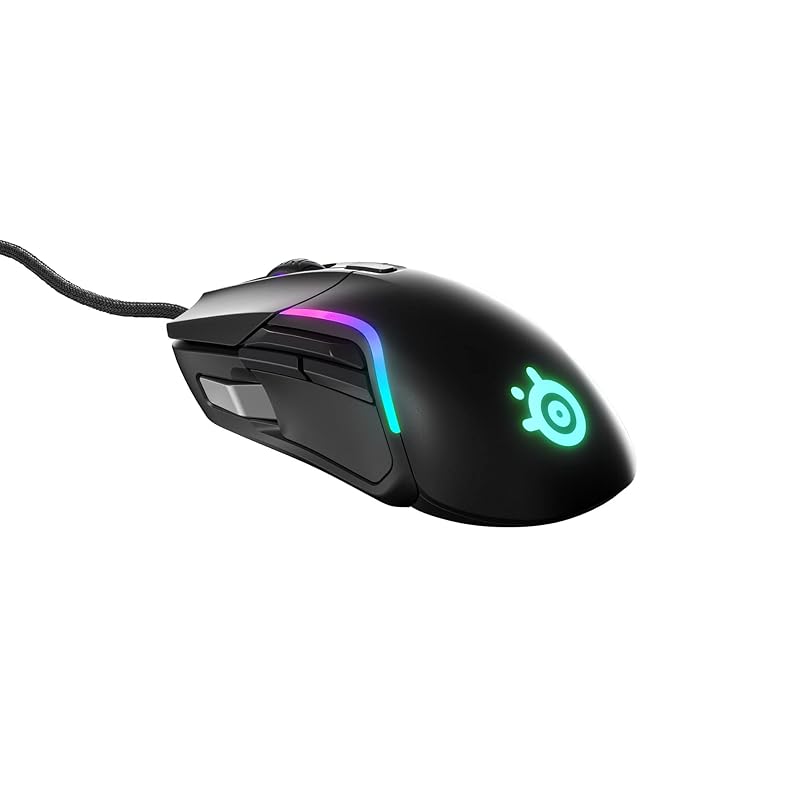 SteelSeries 게이밍 마우스 유선 초경량 IP54 표준 방수 방진 SuperMesh 케이블 10존 RGB 일루미네이션 Rival 5 62551 114,050원