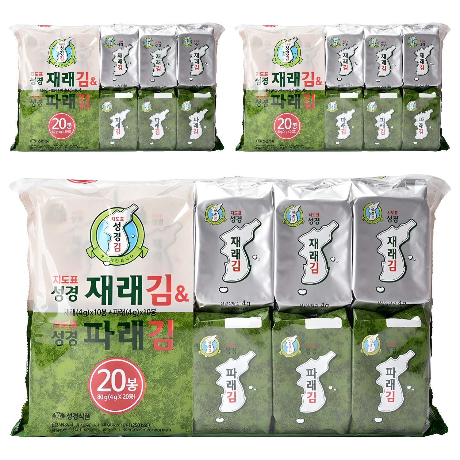 지도표성경 지도표 재래식 성경식탁김 4g x 10p + 파래김 4g x 10p 23,650원