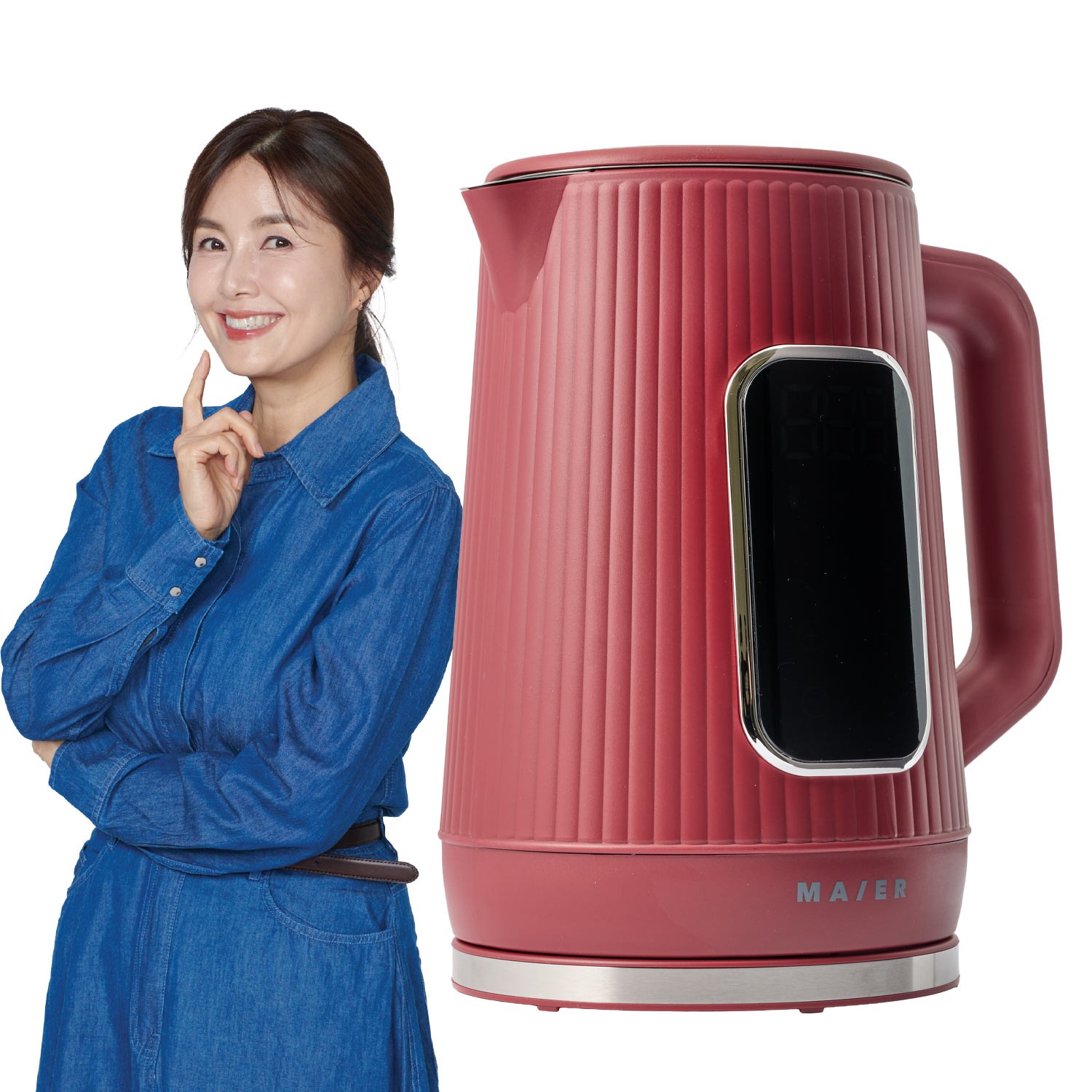 [마이어] 1.7L 대용량 안심포트 (H2405D) / 신애라 전기포트 티포트 LED 자동모드, 레드, H2405D(레드) 59,000원