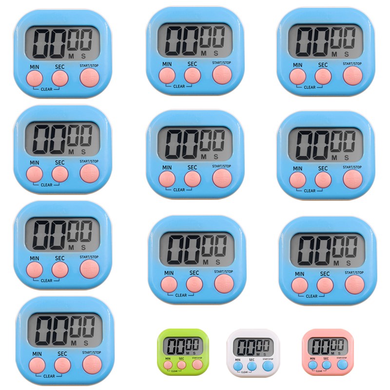 디지털 타이머 A타입 베이킹 쿠킹 요리 음식 타임벨 스톱워치 알람 공부벨 시험지풀이, 블루, 10개 19,900원
