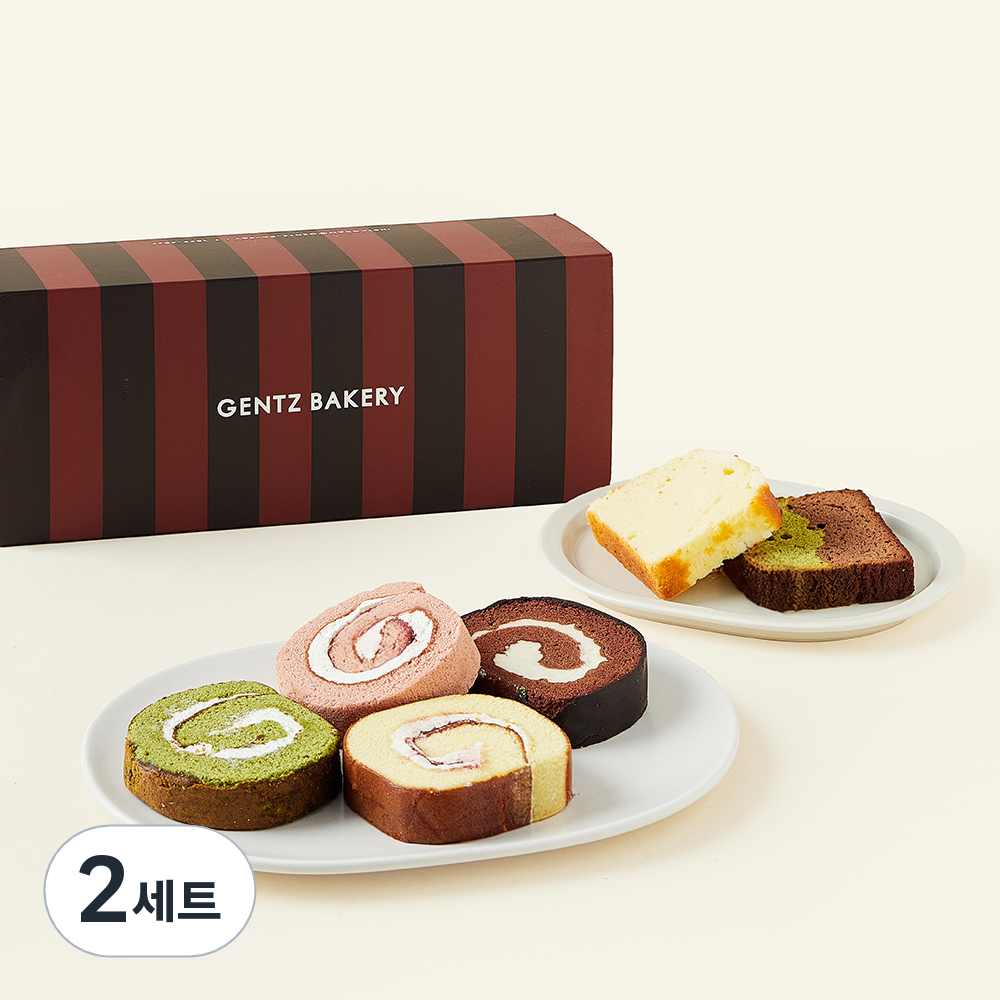 [로켓프레시] 겐츠베이커리 롤 파운드 케이크 피스 9종 세트 480g + 쇼핑백, 2세트 42,000원