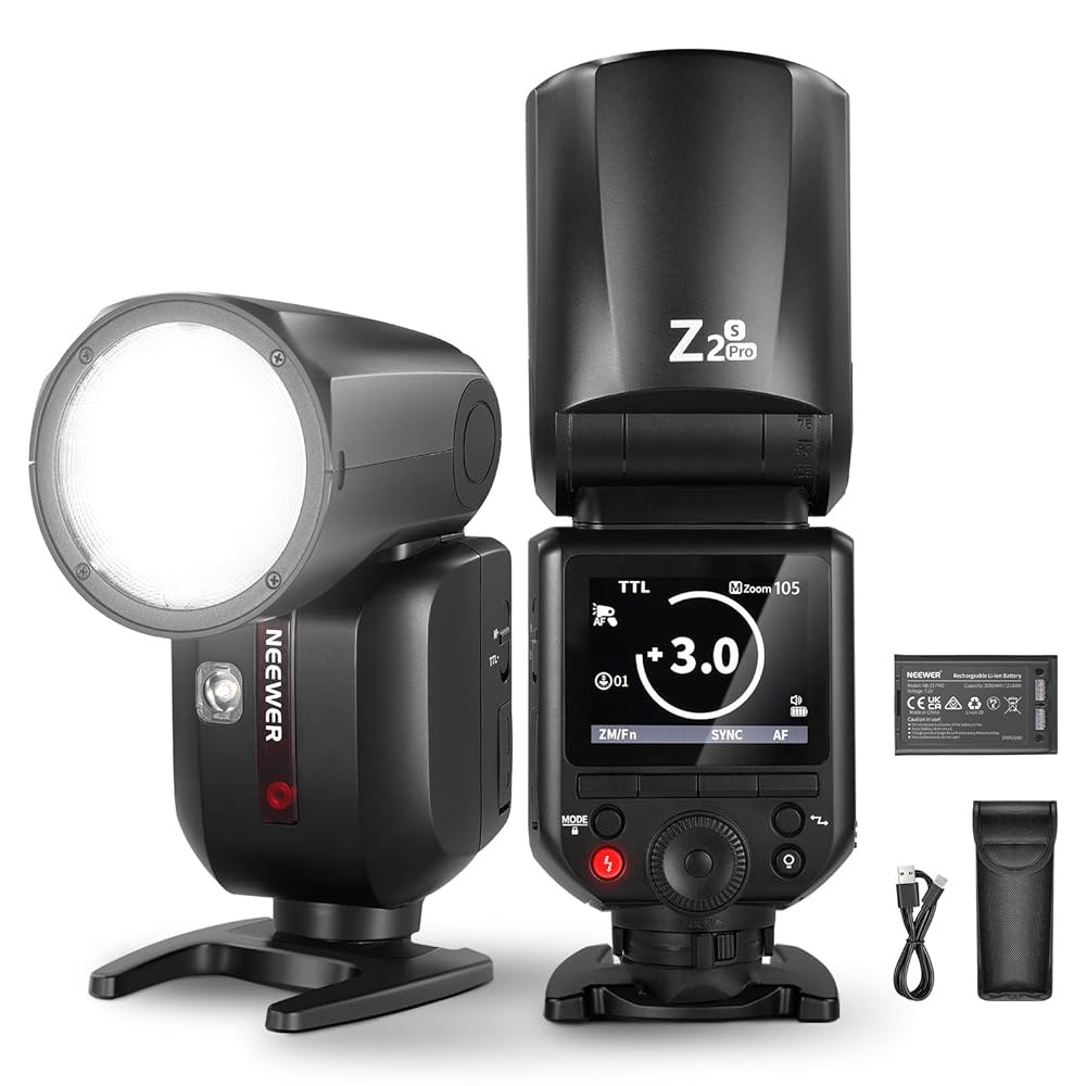 NEWER Z2PRO-C 2.4G TTL 원형 헤드 플래시 스피드라이트, 캐논 호환, 무선 고독스 GODOX 업그레이드된 UI, 76Ws 1/8000s HSS, TTL/M TCM 269,320원