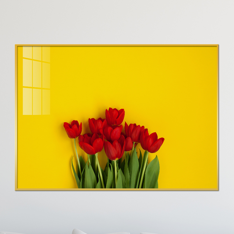 아트블루 예쁜 꽃 튤립 다발 인테리어 그림액자, 1_레드튤립_노란배경 48,900원