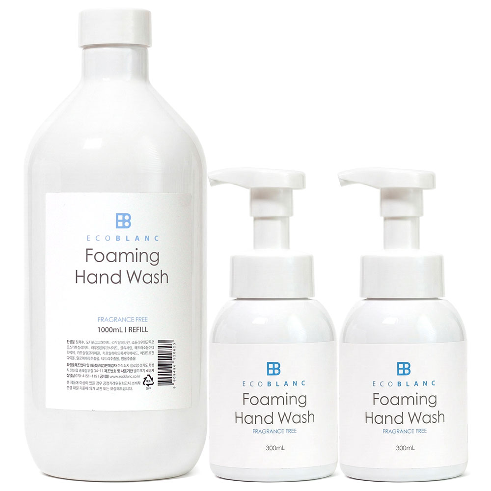 에코블랑 핸드워시 무향 본품 300ml x 2개 + 리필 1000ml 세트, 1개, 300ml 18,500원