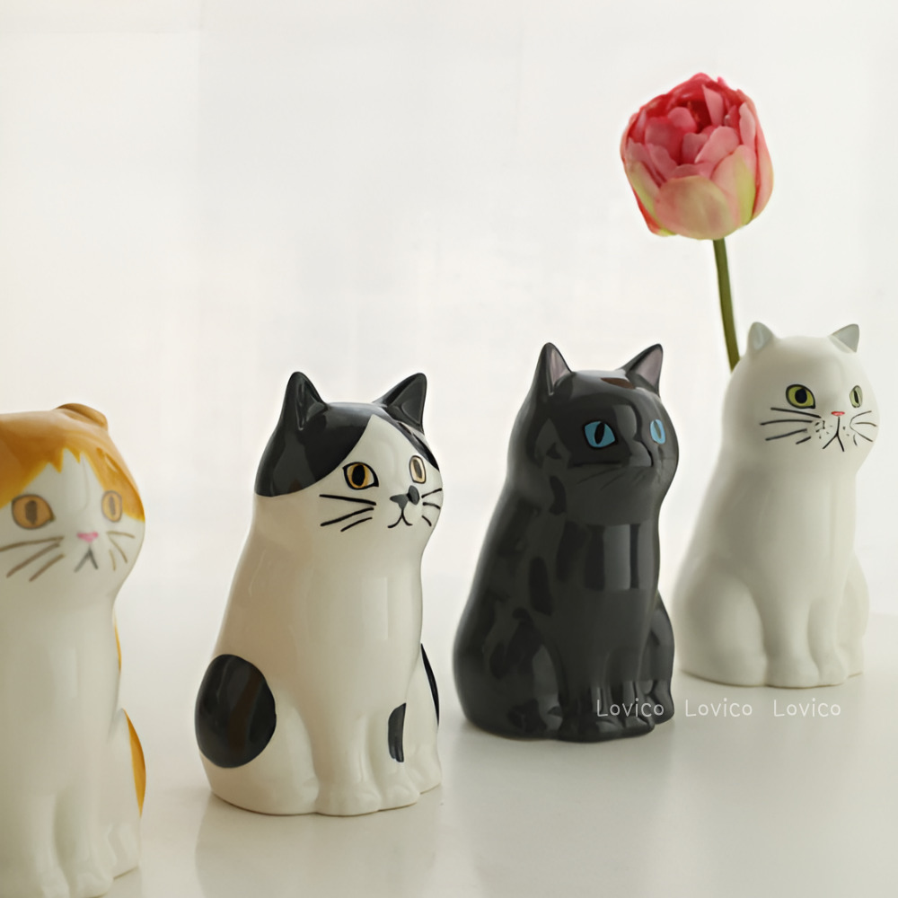 고양이 아기자기한소품 인테리어 미니 도자기화병 12,650원