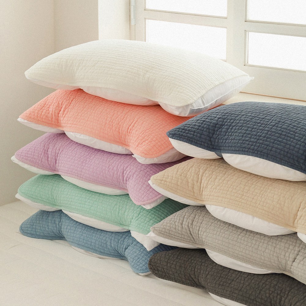 온도 60수 순면 피그먼트 줄누빔 고정 밴드형 베개 커버 9color 16,800원