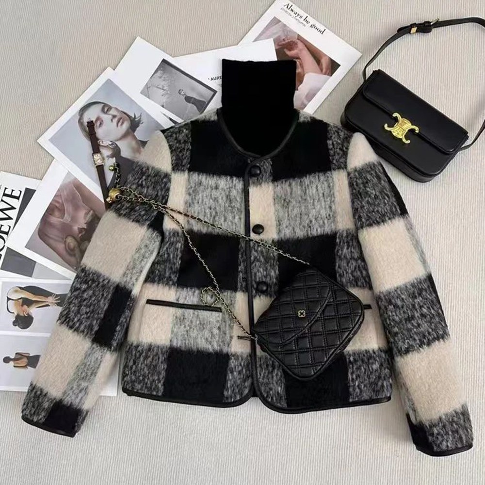 모던허니 여성 누빔 안감 노카라 체크 코트 자켓 겨울 아우터 하객룩 출근룩 33,900원