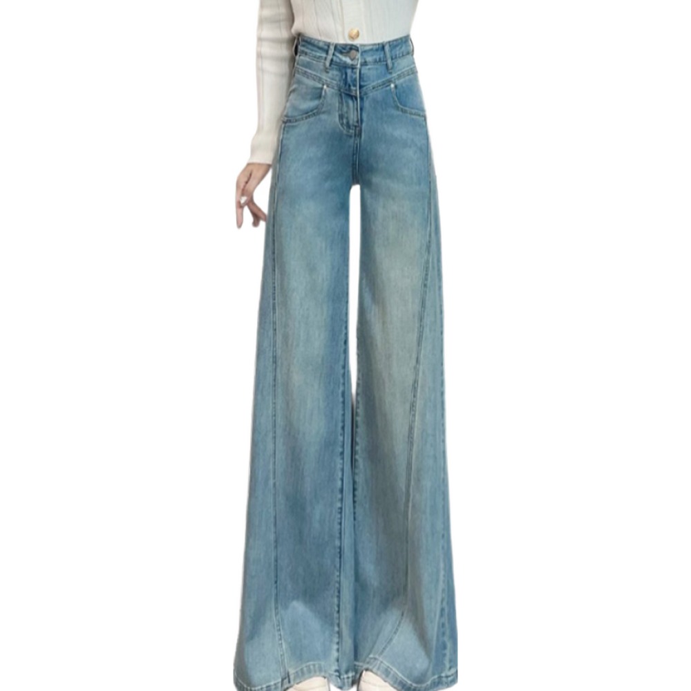 TIMEPURE 여성 와이드 데님 팬츠 하이웨이스트 루즈핏 슬림 효과 30,000원