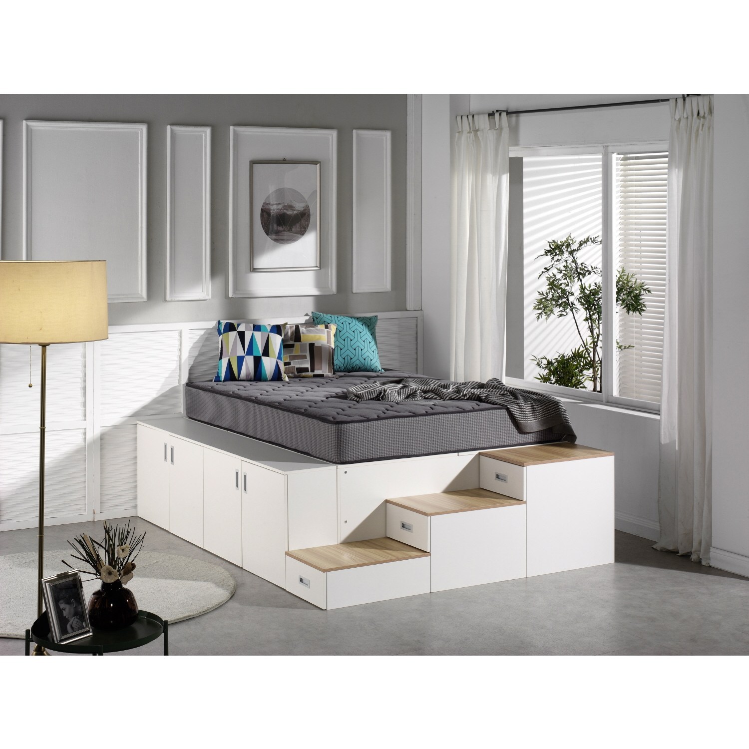 마티노가구 스텝스 평상형 수납 계단 침대(책상&추가수납 제외) + 매트리스 910,000원