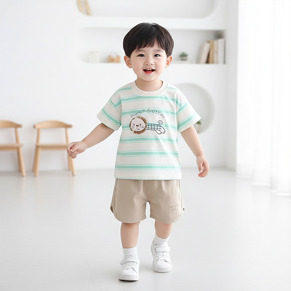 몽실이 라이언 반팔 상하복 여름 외출복 유아 남아 여아 반바지 귀여운 상하세트 24,900원