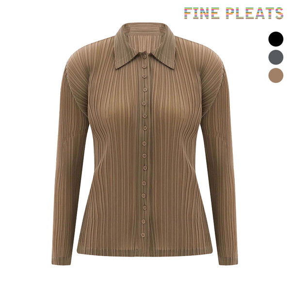 [FINE PLEATS] 피네 플리츠 버튼 업 블라우스 [3컬러] 161,100원