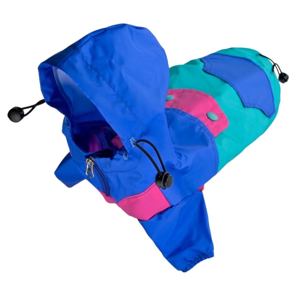 퍼피아 반려동물 로버 레트로 배색 아노락 바람막이 생활방수 레인코트 RM2307, 블루, 1개 33,130원